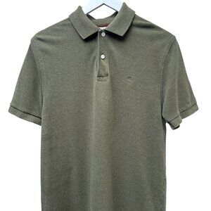 BROOKS BROTHERS Mens Polo Shirt Small Olive Green Short Sleeve Preppy Pique Logo